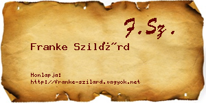 Franke Szilárd névjegykártya